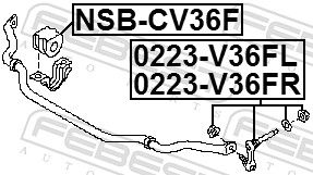 FEBEST 0223-V36FL Link/Coupling Rod, stabiliser bar