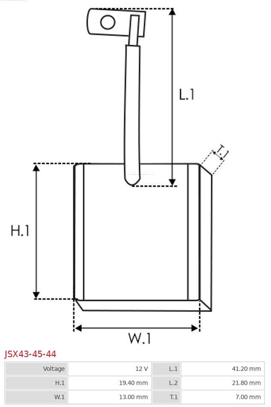 AS-PL JSX43-45-44 Carbon Brush, starter