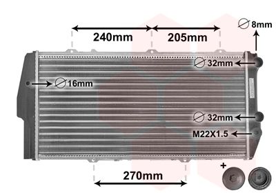 Радіатор, система охолодження двигуна, AUDI 100/200 MT/AT 84-89, Van Wezel 03002020