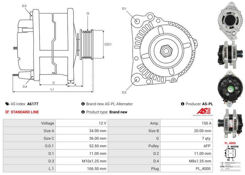 AS-PL A6177 Alternator
