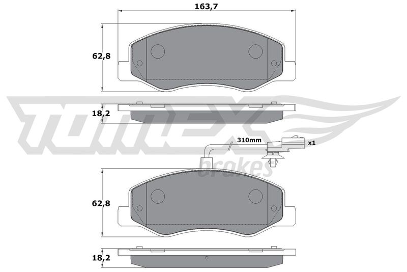 TOMEX Brakes fékbetétkészlet, tárcsafék TX 16-49