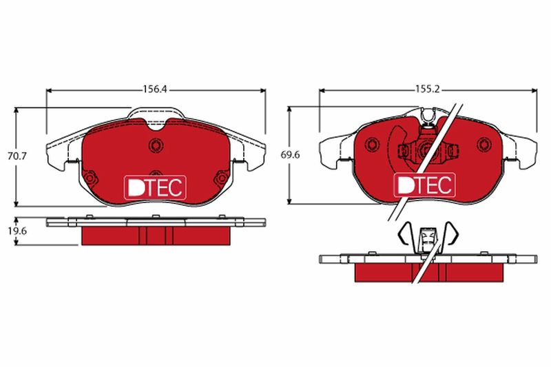 Комплект гальмівних накладок, дискове гальмо, Trw GDB1613DTE