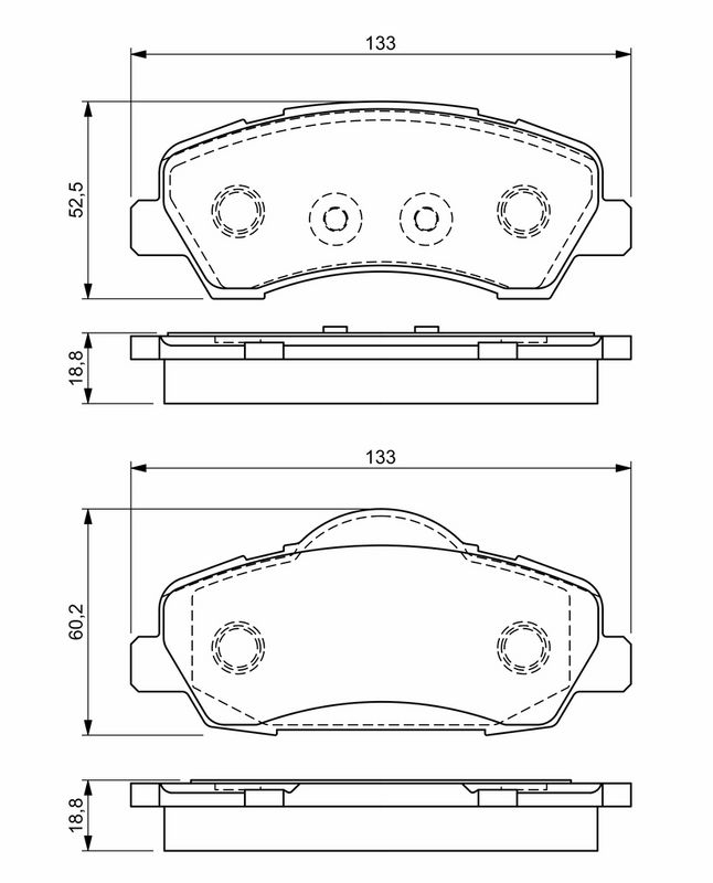 Piduriklotsi komplekt, ketaspidur, BOSCH 0 986 494 713