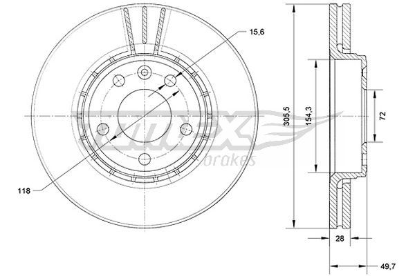 TOMEX Brakes féktárcsa TX 70-27