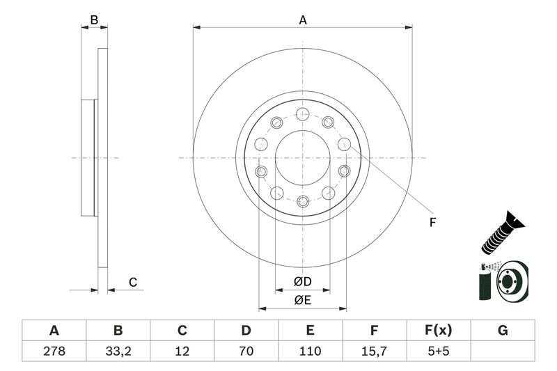 BOSCH féktárcsa 0 986 479 G21