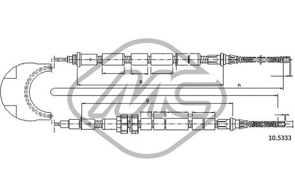 Metalcaucho 81795 - Cable, Parking Brake