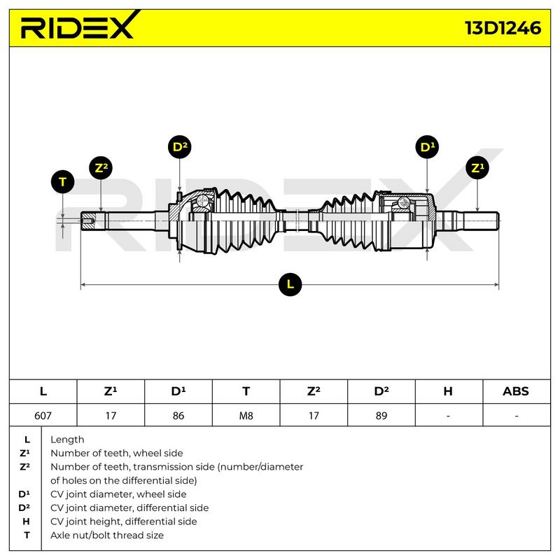 полуоска RIDEX