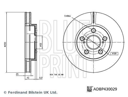 BLUE PRINT ADBP430029 Brake Disc