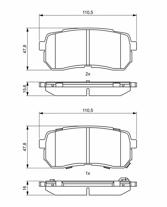 BOSCH 0986494828 Brake Pad Set, disc brake
