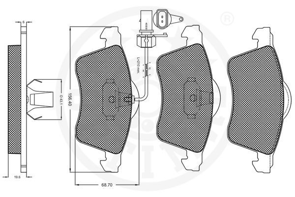 OPTIMAL 12015 Brake Pad Set, disc brake