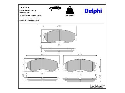 DELPHI LP1743 Brake Pad Set, disc brake