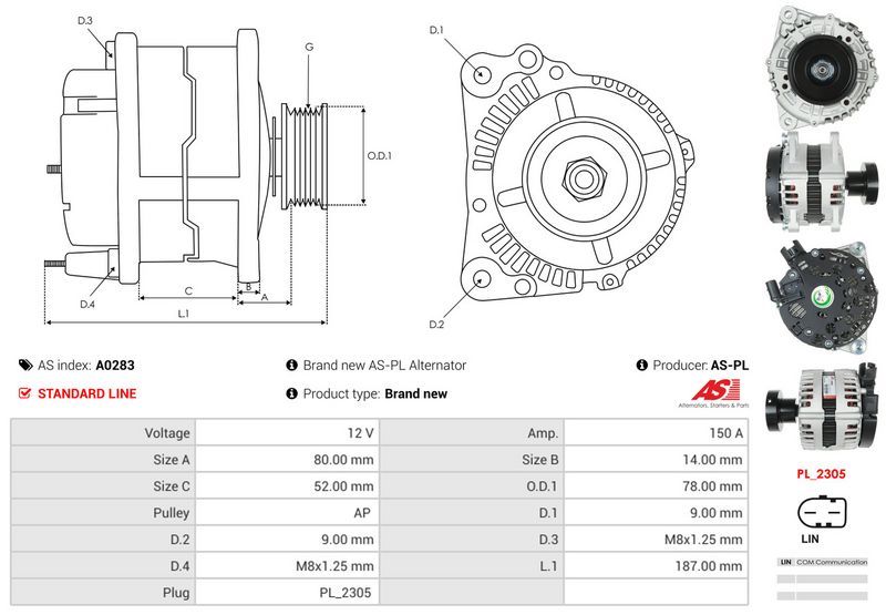 AS-PL A0283 Alternator