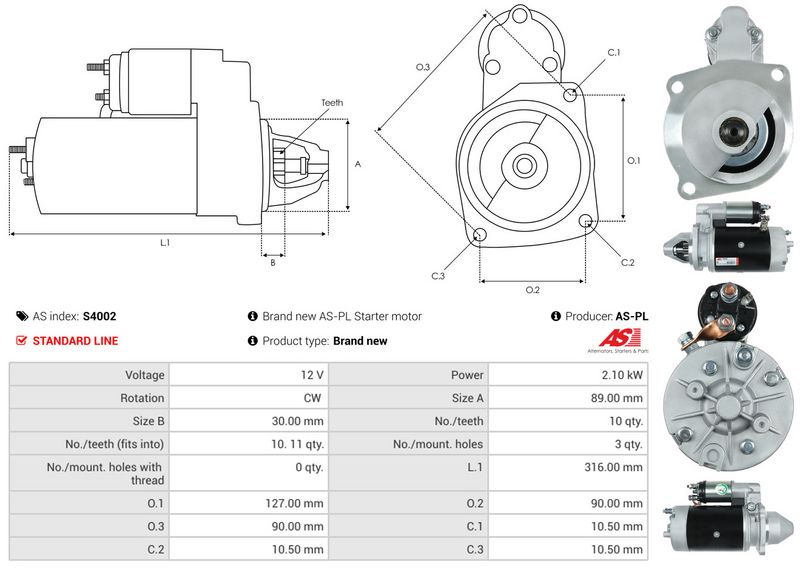 Starter, AS-PL S4002
