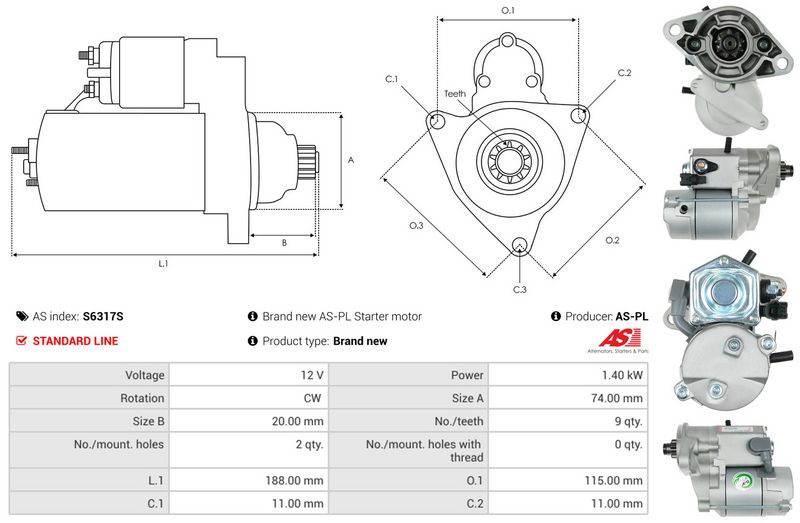 AS-PL S6317S Starter