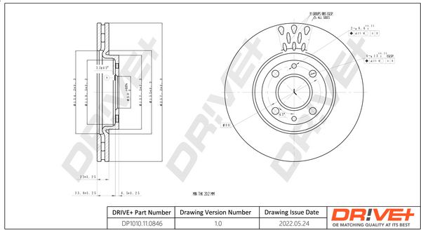 Гальмівний диск Drive+ DP1010.11.0846