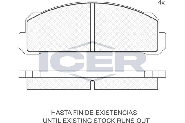 Комплект гальмівних накладок, дискове гальмо, Icer 180066