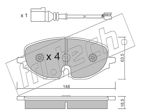 fri.tech. 1280.0 Brake Pad Set, disc brake