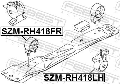 FEBEST SZM-RH418FR Mounting, engine