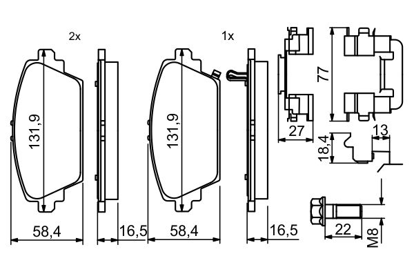 BOSCH 0 986 494 633 Brake Pad Set, disc brake