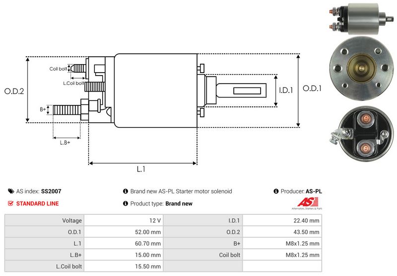 Magnetlülitus, starter, AS-PL SS2007