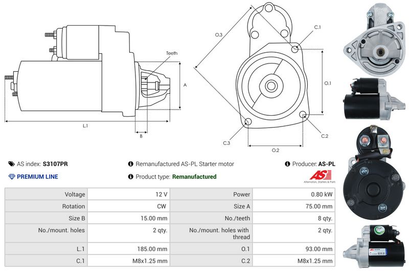 AS-PL S3107PR Starter