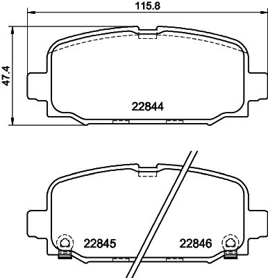 Комплект гальмівних накладок, дискове гальмо, Hella 8DB355039-411