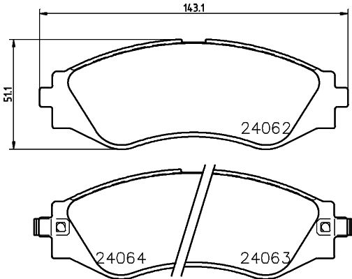 HELLA fékbetétkészlet, tárcsafék 8DB 355 010-951