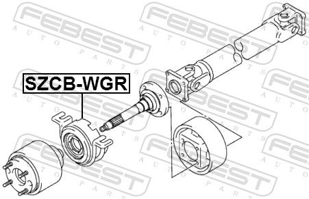 FEBEST SZCB-WGR Bearing, propshaft centre bearing