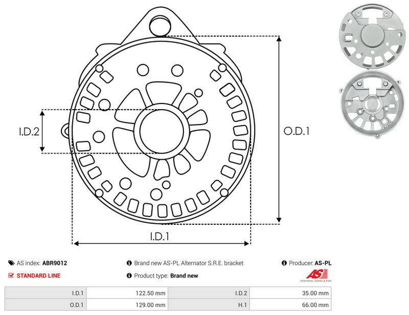 AS-PL ABR9012 Protective Cap, alternator
