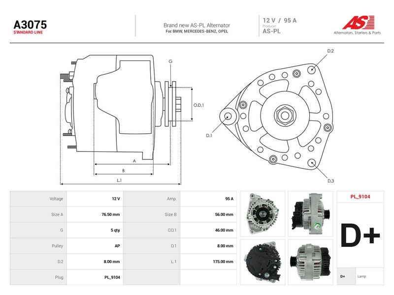 Generaator, AS-PL A3075