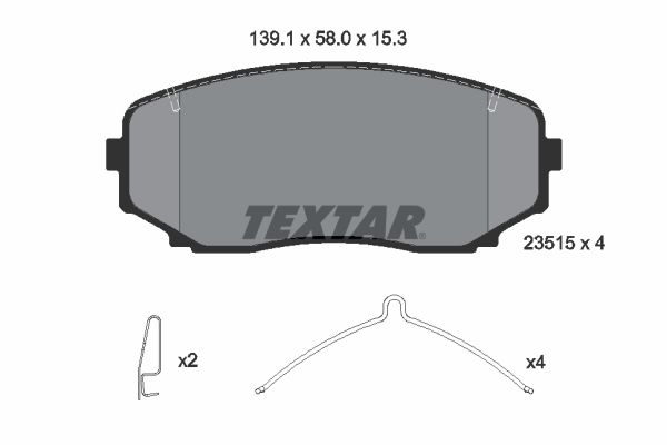 TEXTAR fékbetétkészlet, tárcsafék 2351505