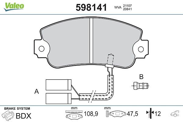 комплект спирачно феродо, дискови спирачки VALEO