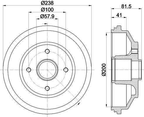 HELLA PAGID 8DT 355 302-931 Brake Drum