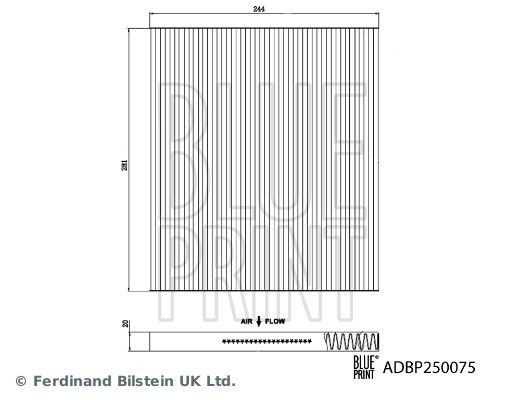 BLUE PRINT ADBP250075 Filter, cabin air