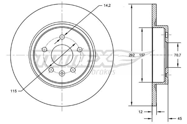 TOMEX Brakes féktárcsa TX 72-59