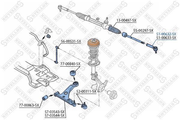 STELLOX 51-00632-SX Tie Rod End