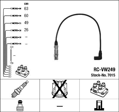 NGK Ignition Cable Kit 7015 RC-VW249