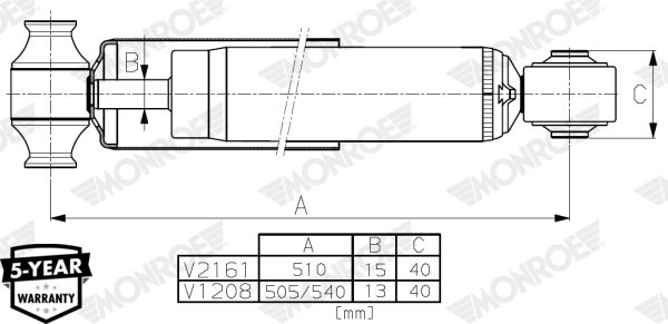 Амортизатор, Monroe V1208