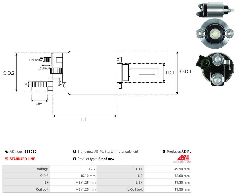 Magnetlülitus, starter, AS-PL SS6030