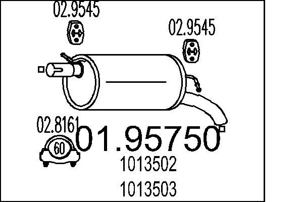 MTS hátsó hangtompító 01.95750