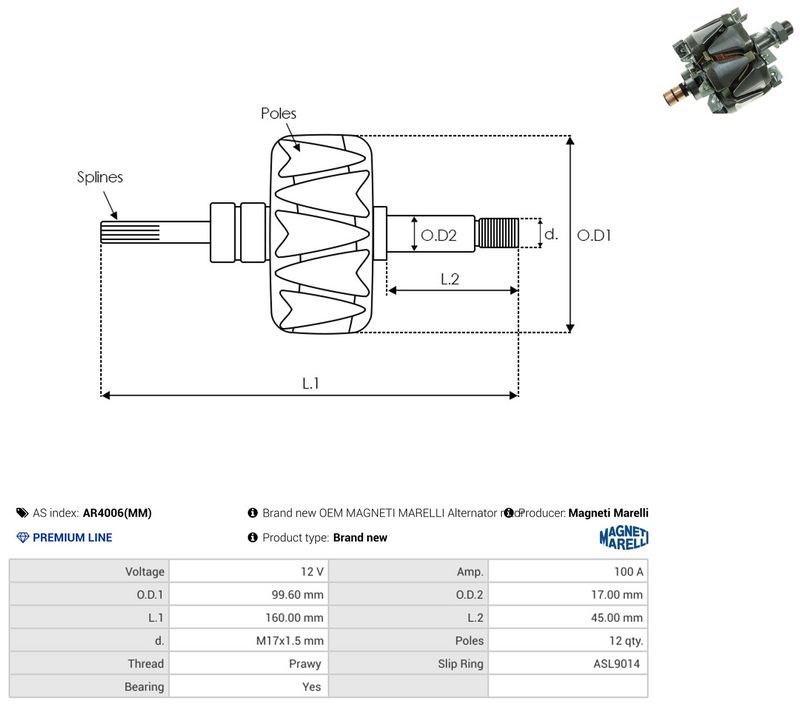 AS-PL AR4006(MM) Rotor, alternator