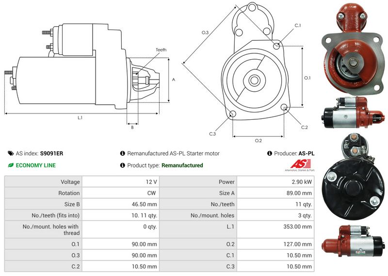 AS-PL S9091ER Starter