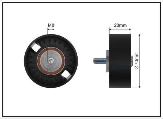 Відвідний/напрямний ролик, поліклиновий ремінь, Caffaro 11-09SC