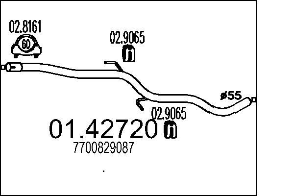 MTS kipufogócső 01.42720