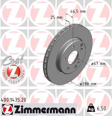 Гальмівний диск, Zimmermann 400.1435.20