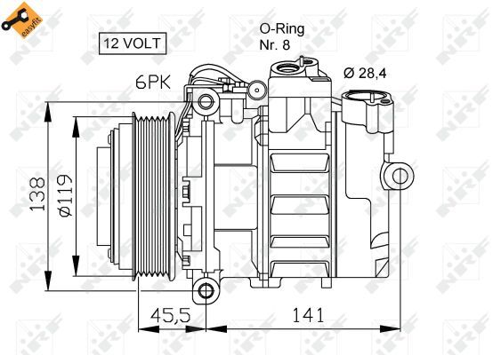 NRF 32053 Compressor, air conditioning