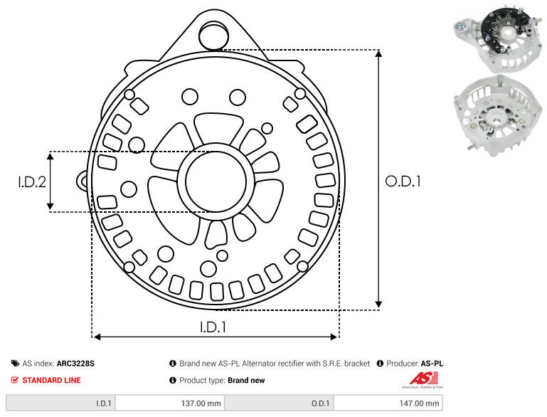 Kaitsekate, generaator, AS-PL ARC3228S