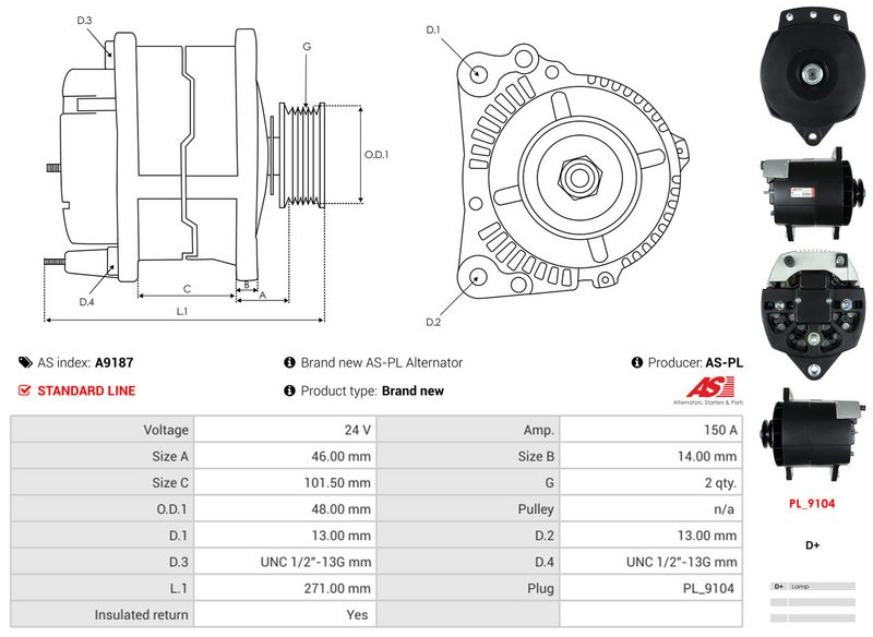 AS-PL A9187 Alternator