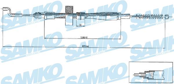 Тросовий привод, стоянкове гальмо, Samko C0971B