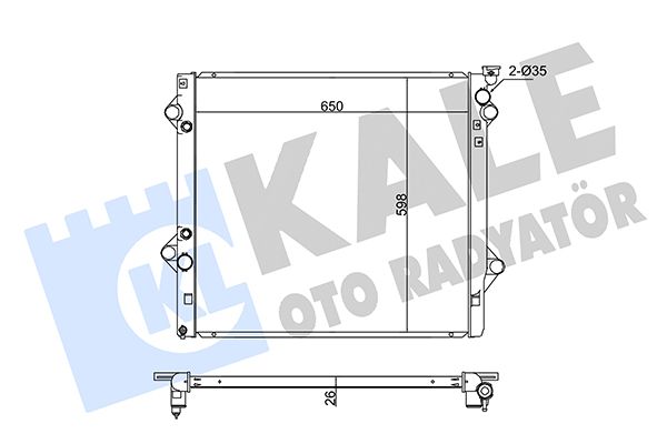 KALE TOYOTA Радіатор охолодження FJ Cruiser,Land Cruiser Prado 4.0 02-